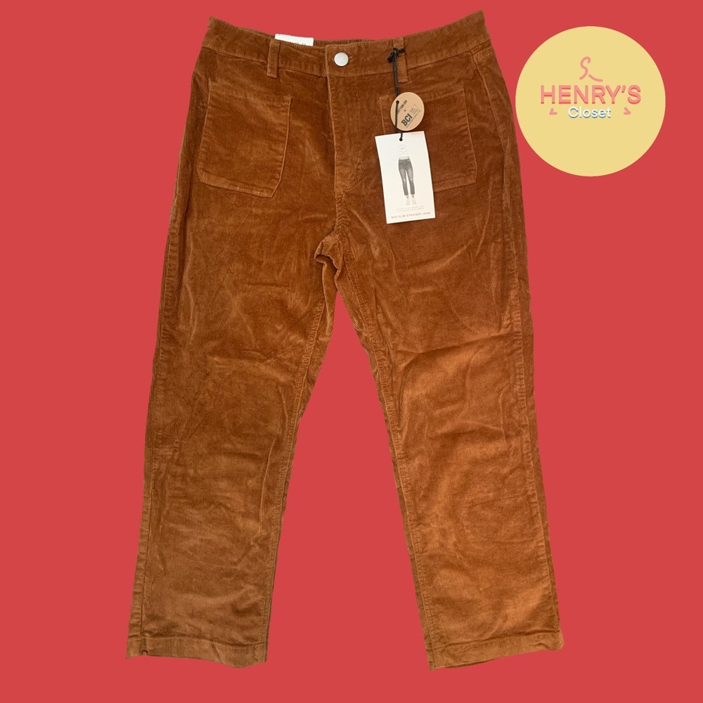 Cotton On Mid Slim Straight Corduroy Pant